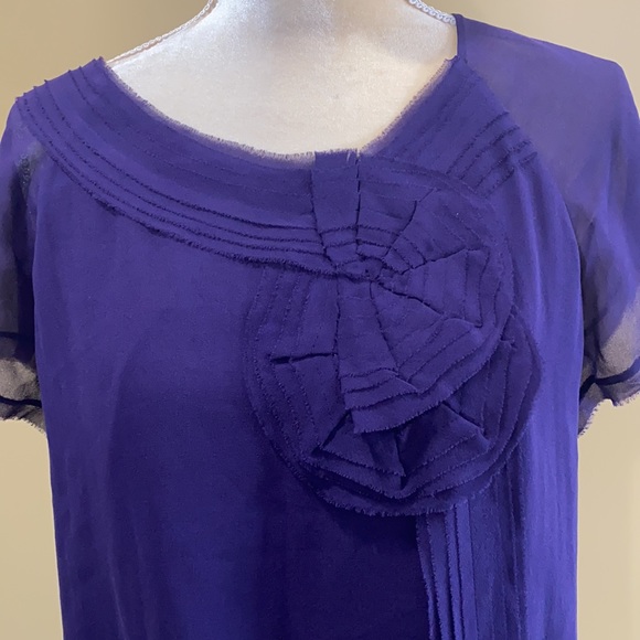 Talbots Short  Sleeve Shell Silk size 14 Petite - Picture 2 of 14